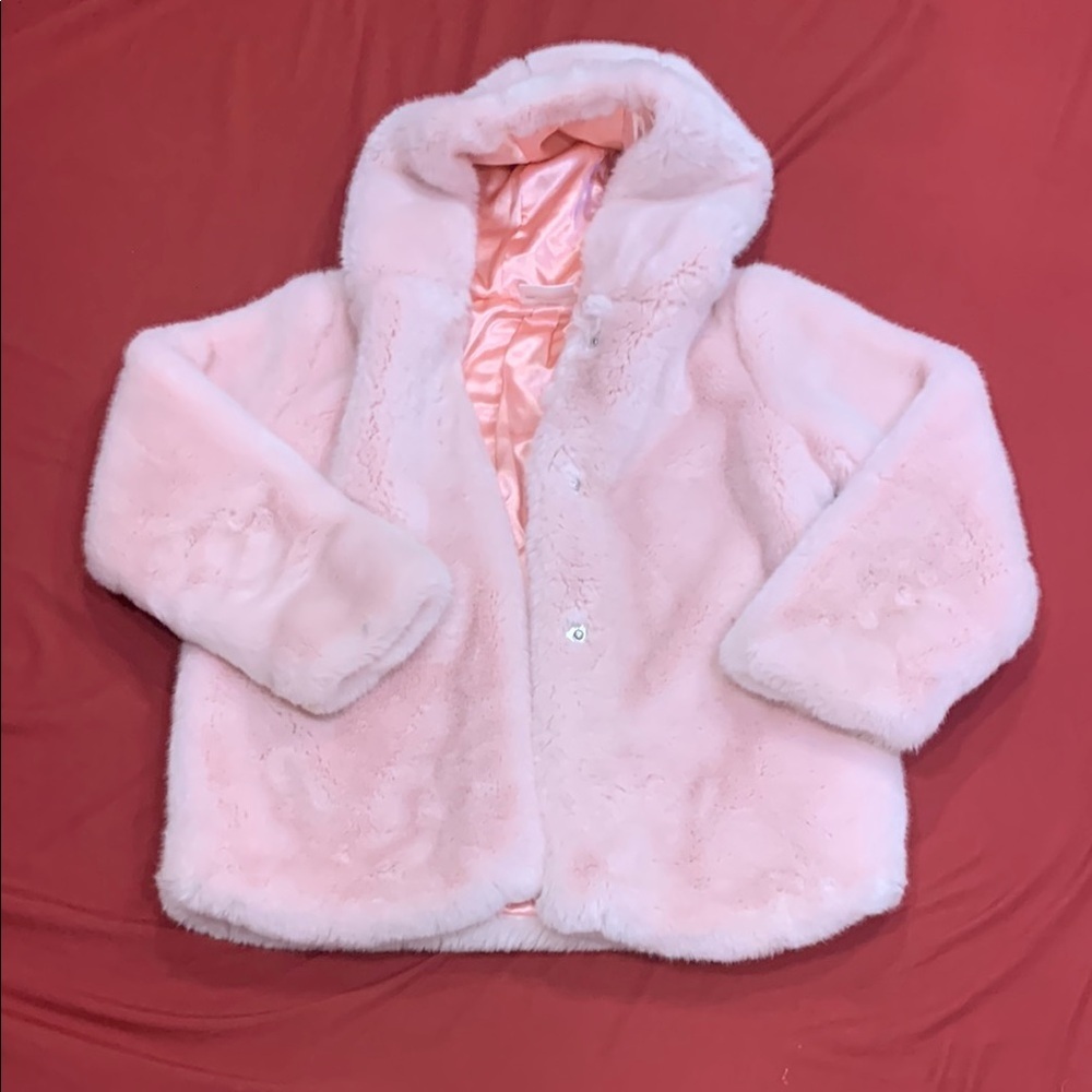 Hanna Andersson Kids Pink Faux Fur Jacket